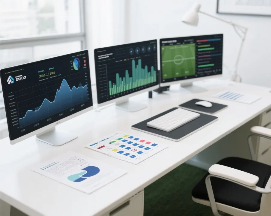 编辑团队对赛事信息与数据进行整理与复核的场景示意图